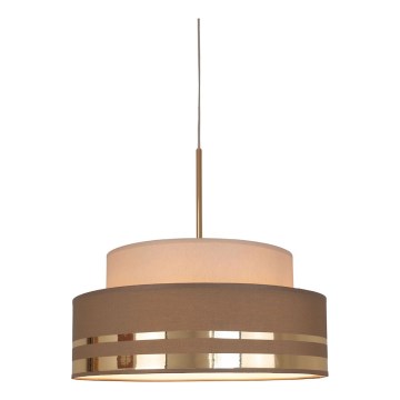 Hanglamp aan een koord TAMI 1xE27/60W/230V beige/bruin/goud