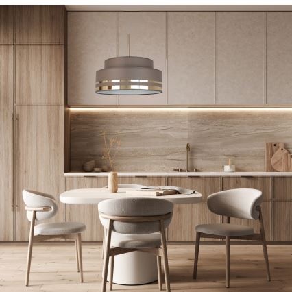 Hanglamp aan een koord TAMI 1xE27/60W/230V bruin/goud