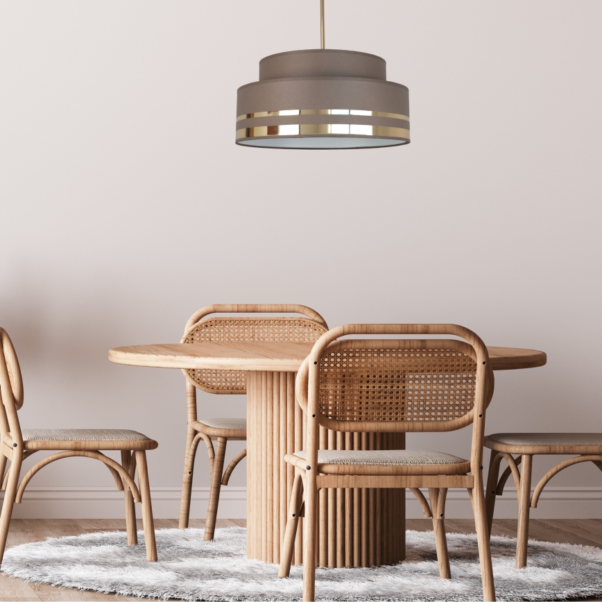 Hanglamp aan een koord TAMI 1xE27/60W/230V bruin/goud