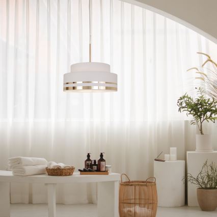 Hanglamp aan een koord TAMI 1xE27/60W/230V crème/goud