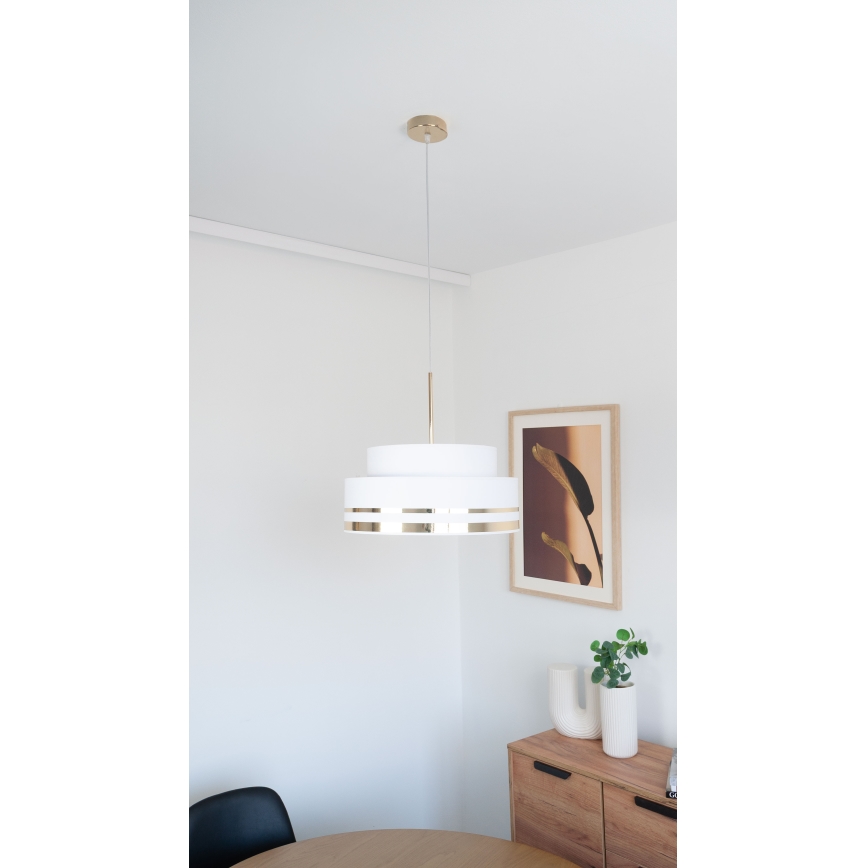 Hanglamp aan een koord TAMI 1xE27/60W/230V crème/goud