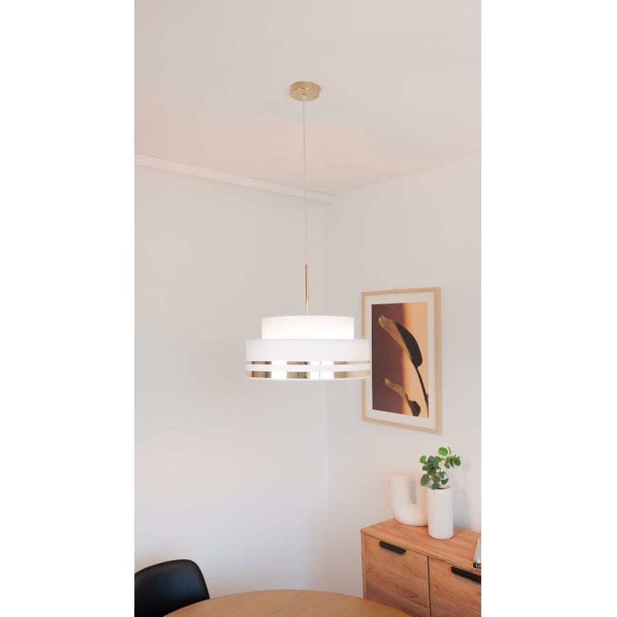 Hanglamp aan een koord TAMI 1xE27/60W/230V crème/goud