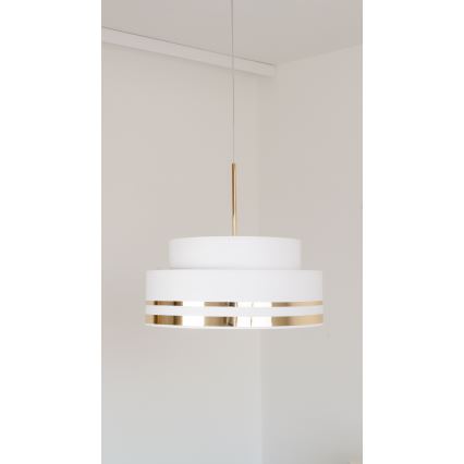Hanglamp aan een koord TAMI 1xE27/60W/230V crème/goud