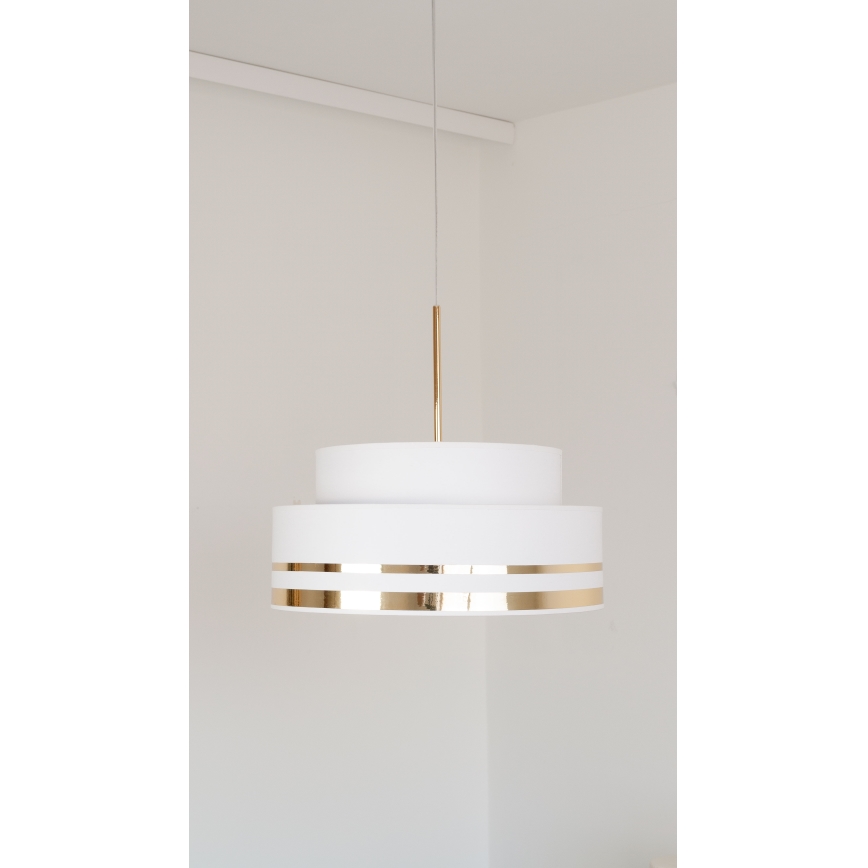 Hanglamp aan een koord TAMI 1xE27/60W/230V crème/goud