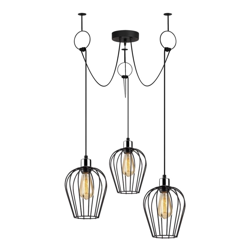Hanglamp aan een koord TEL 3xE27/40W/230V spin