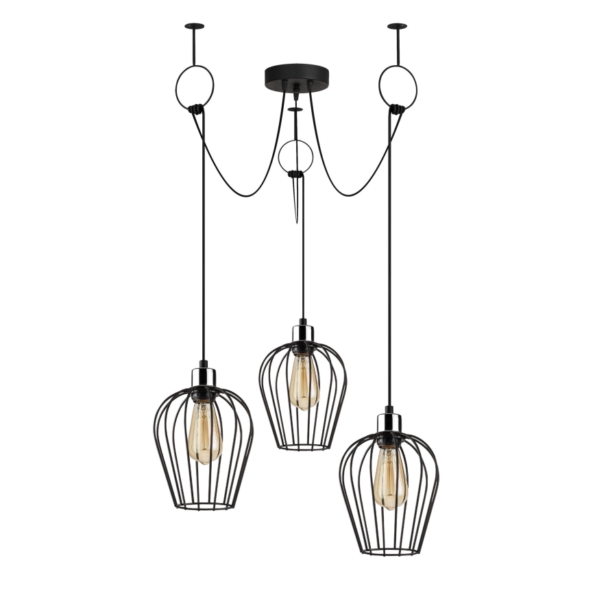 Hanglamp aan een koord TEL 3xE27/40W/230V spin