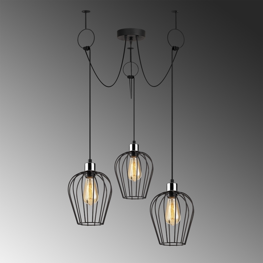 Hanglamp aan een koord TEL 3xE27/40W/230V spin