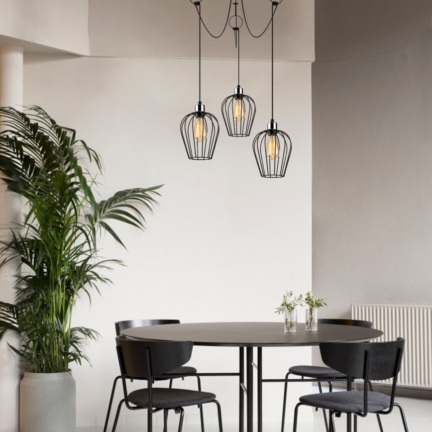 Hanglamp aan een koord TEL 3xE27/40W/230V spin