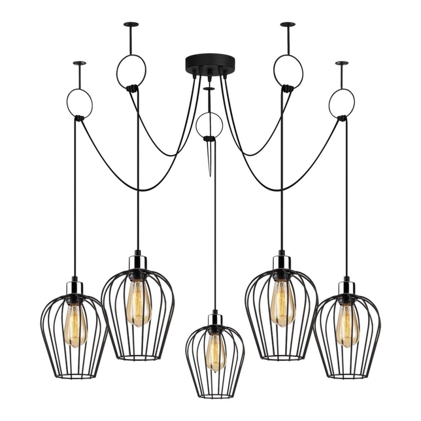 Hanglamp aan een koord TEL 5xE27/40W/230V spin