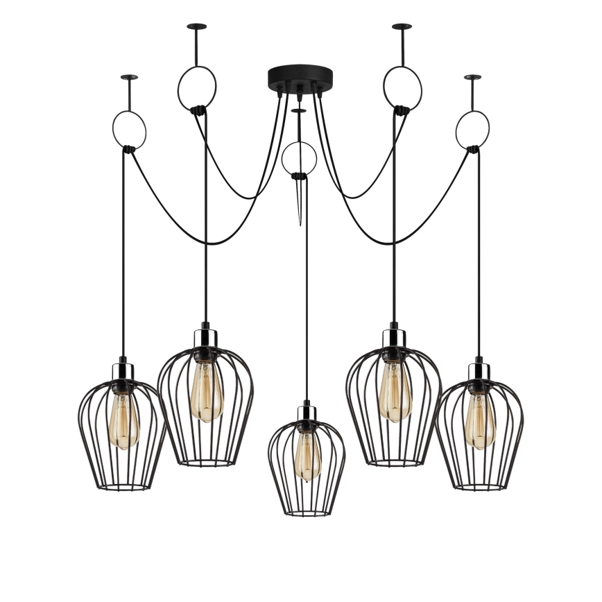 Hanglamp aan een koord TEL 5xE27/40W/230V spin