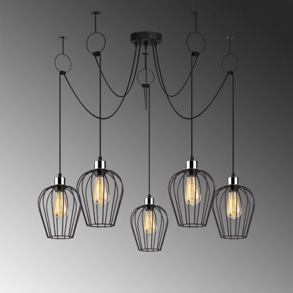 Hanglamp aan een koord TEL 5xE27/40W/230V spin