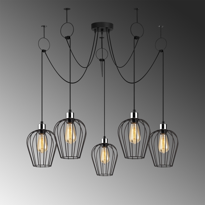 Hanglamp aan een koord TEL 5xE27/40W/230V spin