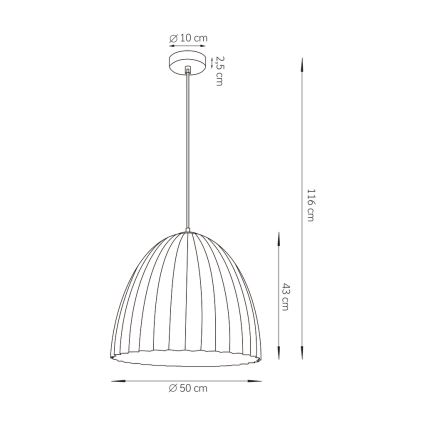 Hanglamp aan een koord TELMA 1xE27/60W/230V diameter 50 cm bruin/goud