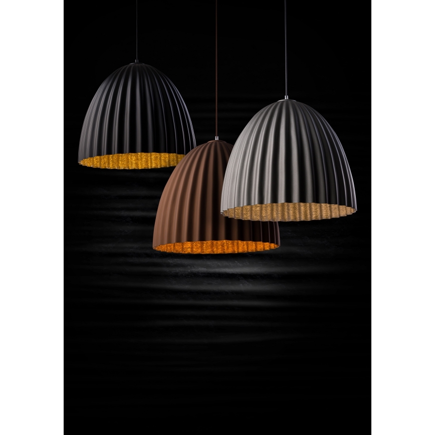 Hanglamp aan een koord TELMA 1xE27/60W/230V diameter 50 cm zwart/goud