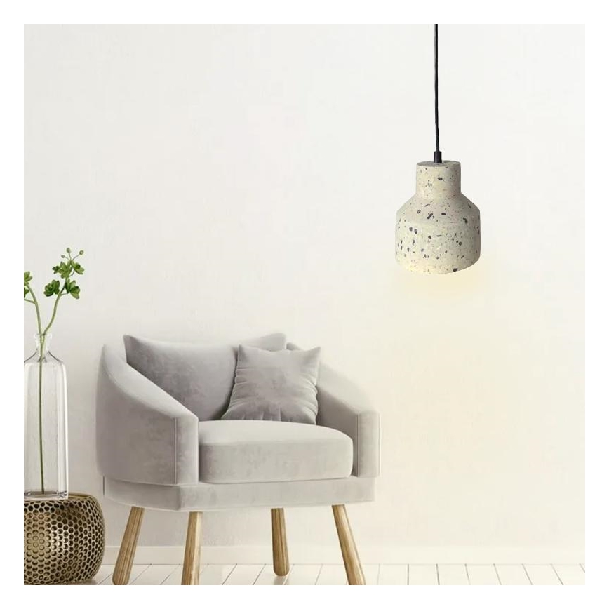 Hanglamp aan een koord TERRAZZO 1xE27/60W/230V diameter 12 cm crème