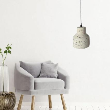Hanglamp aan een koord TERRAZZO 1xE27/60W/230V diameter 12 cm crème