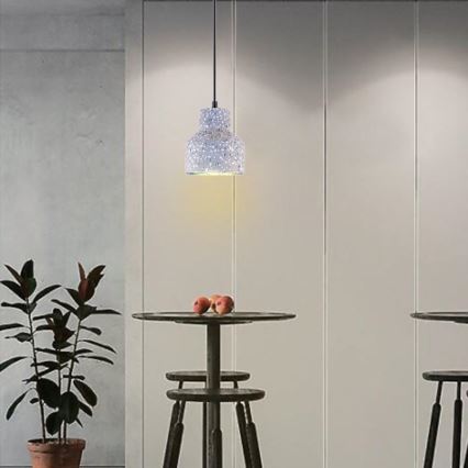 Hanglamp aan een koord TERRAZZO 1xE27/60W/230V diameter 12 cm grijs