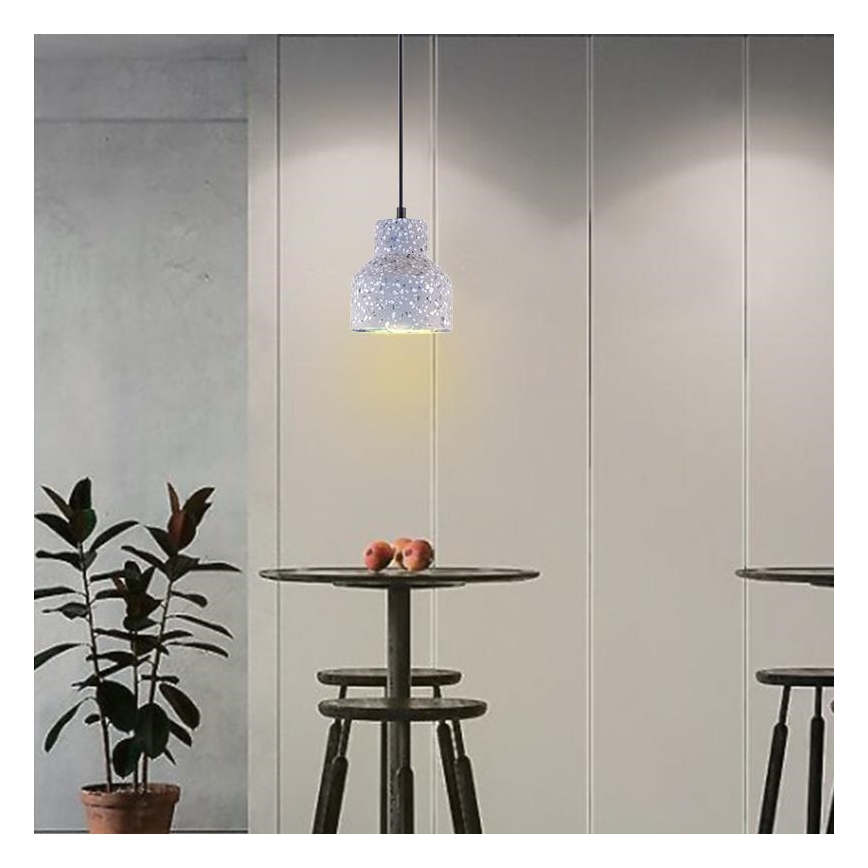 Hanglamp aan een koord TERRAZZO 1xE27/60W/230V diameter 12 cm grijs
