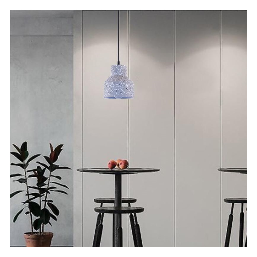 Hanglamp aan een koord TERRAZZO 1xE27/60W/230V diameter 12 cm grijs