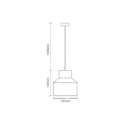 Hanglamp aan een koord TERRAZZO 1xE27/60W/230V diameter 12 cm grijs