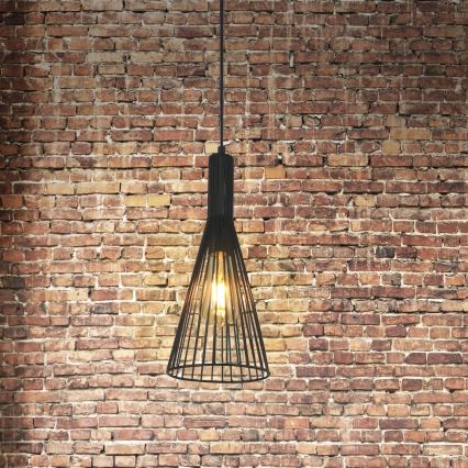 Hanglamp aan een koord TIANA 1xE27/20W/230V diameter 15,5 cm zwart