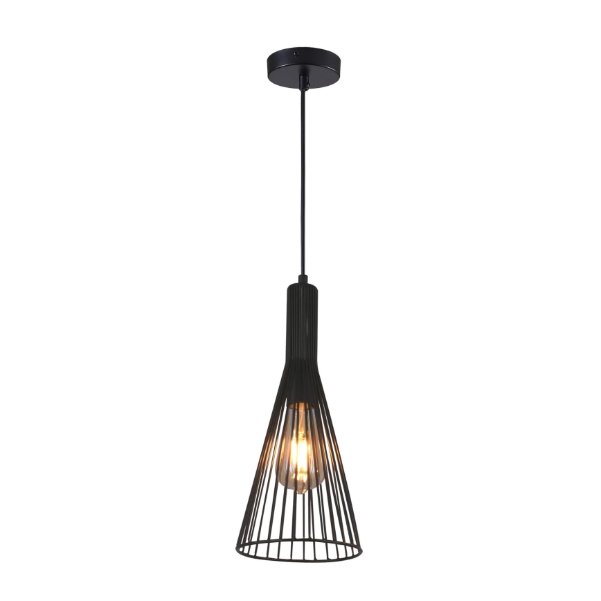 Hanglamp aan een koord TIANA 1xE27/20W/230V diameter 15,5 cm zwart