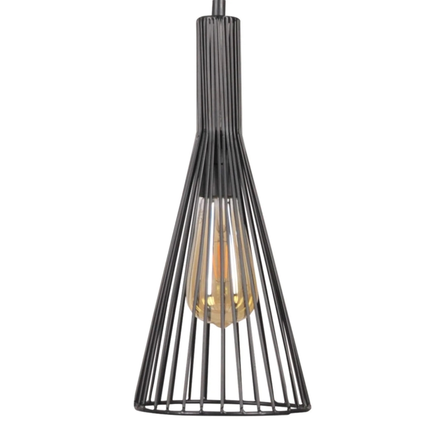 Hanglamp aan een koord TIANA 1xE27/20W/230V diameter 15,5 cm zwart