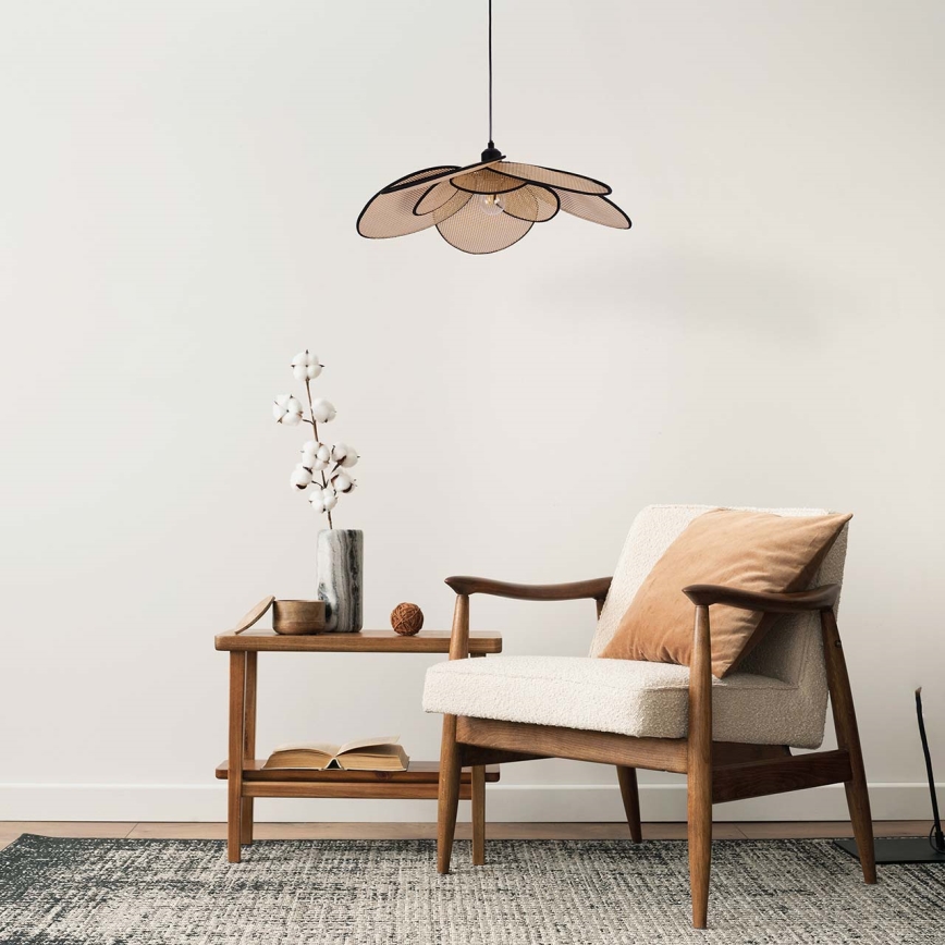 Hanglamp aan een koord TOBAGO 1xE27/20W/230V diameter 60 cm beige