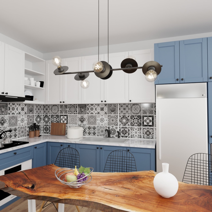 Hanglamp aan een koord TOKEN 6xE27/15W/230V zwart