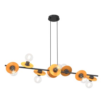 Hanglamp aan een koord TOKEN 8xE27/15W/230V oranje