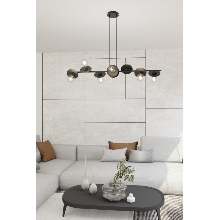 Hanglamp aan een koord TOKEN 8xE27/15W/230V zwart