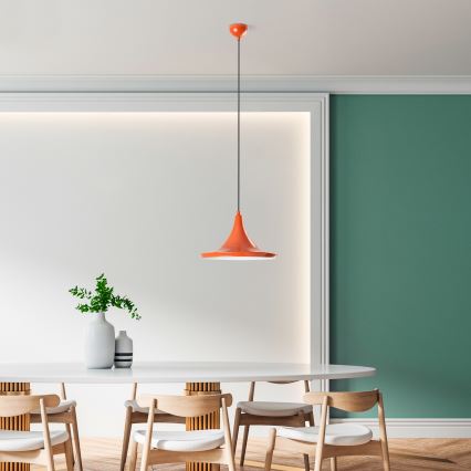 Hanglamp aan een koord TOM 1xE27/40W/230V oranje