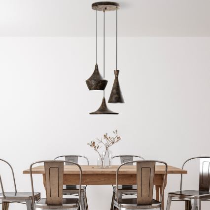 Hanglamp aan een koord TOM 3xE27/40W/230V grijs