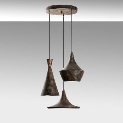 Hanglamp aan een koord TOM 3xE27/40W/230V grijs