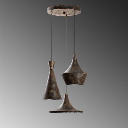 Hanglamp aan een koord TOM 3xE27/40W/230V grijs