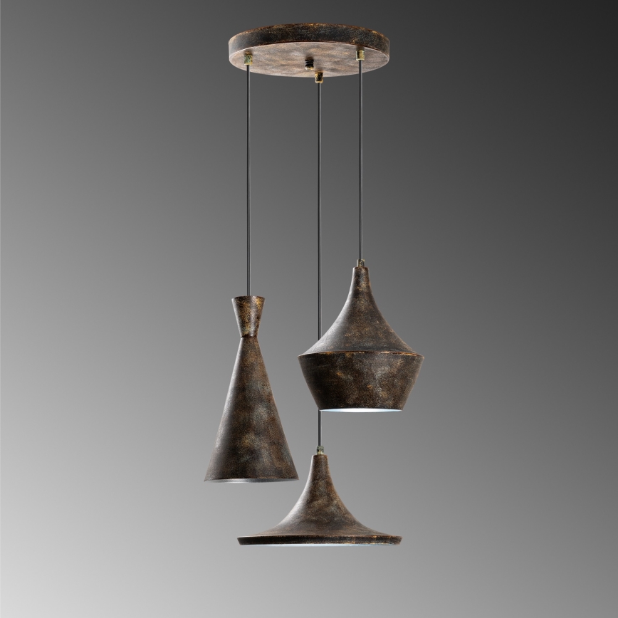 Hanglamp aan een koord TOM 3xE27/40W/230V grijs