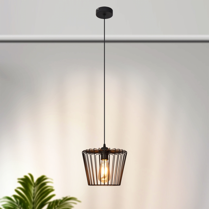 Hanglamp aan een koord TORRI 1xE27/15W/230V diameter 23 cm zwart