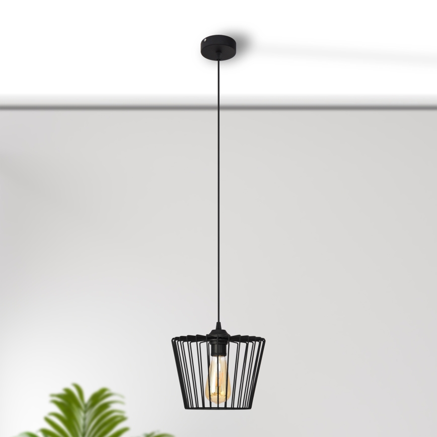Hanglamp aan een koord TORRI 1xE27/15W/230V diameter 23 cm zwart