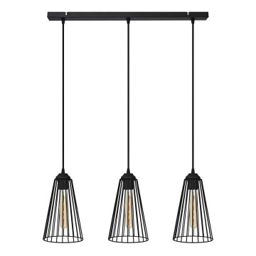 Hanglamp aan een koord TORRI 3xE27/15W/230V zwart