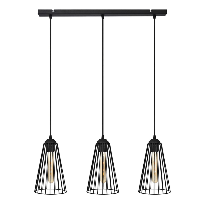 Hanglamp aan een koord TORRI 3xE27/15W/230V zwart