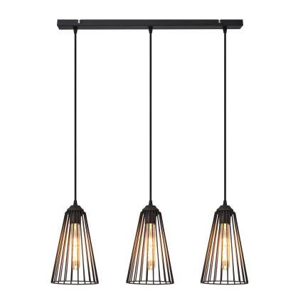 Hanglamp aan een koord TORRI 3xE27/15W/230V zwart