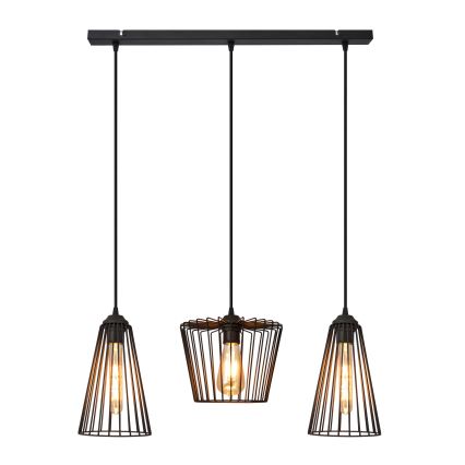 Hanglamp aan een koord TORRI 3xE27/15W/230V zwart
