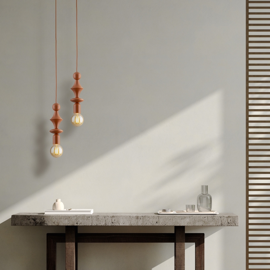 Hanglamp aan een koord TOWER 1xE27/15W/230V baksteen