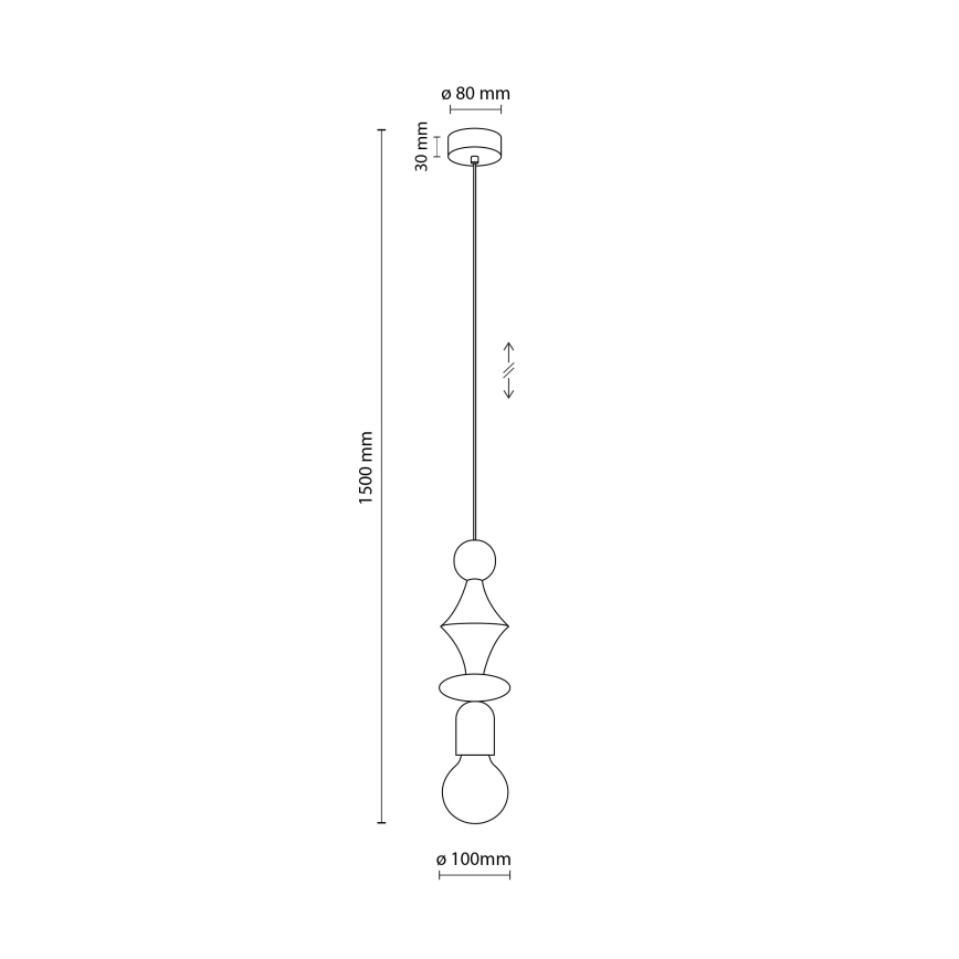 Hanglamp aan een koord TOWER 1xE27/15W/230V baksteen