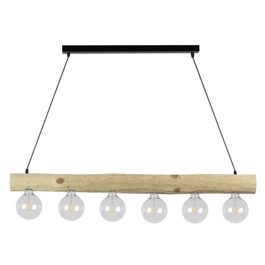 Hanglamp aan een koord TRABO 6xE27/60W/230V grenen