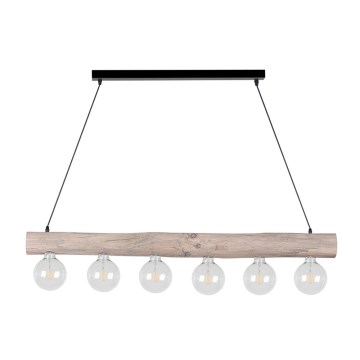 Hanglamp aan een koord TRABO 6xE27/60W/230V grenen