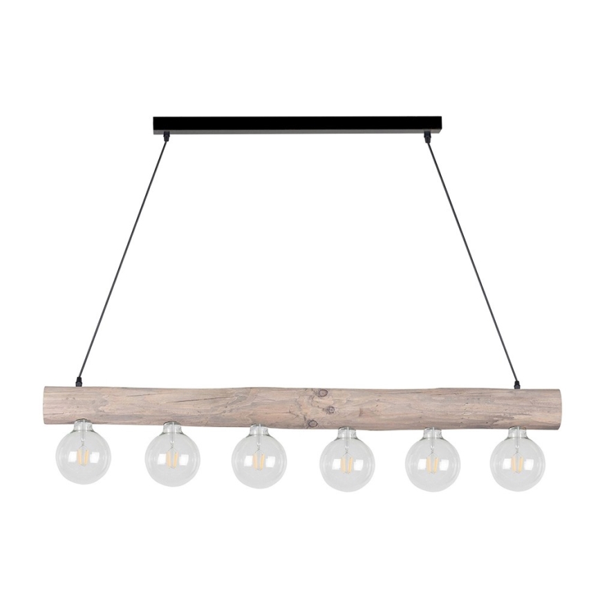 Hanglamp aan een koord TRABO 6xE27/60W/230V grenen