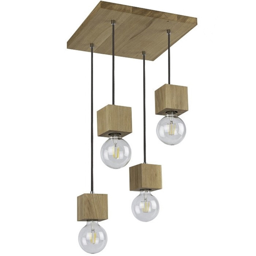 Hanglamp aan een koord TRONGO 4xE27/60W/230V eiken