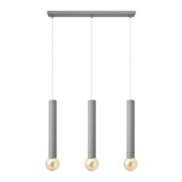 Hanglamp aan een koord TUBA 3xE27/15W/230V grijs