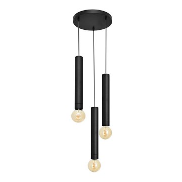 Hanglamp aan een koord TUBA 3xE27/15W/230V zwart